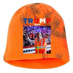 President Trump Garbage Truck Worker Vest Maga 2025 Kati - Camo Knit Beanie