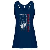 Promoted To Grandpa 2024 American Flag New Papa Patriotic Ladies Essential Flowy Tank