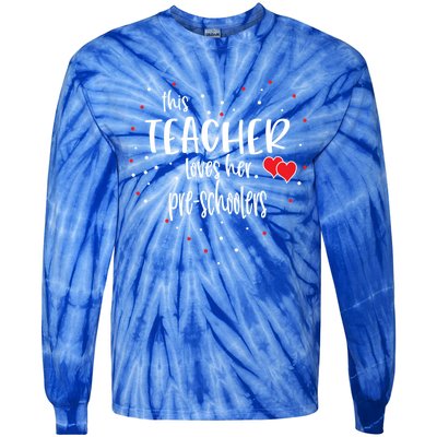 Preschool Teacher Gift Loves Her Preschooler Valentines Day Meaningful Gift Tie-Dye Long Sleeve Shirt