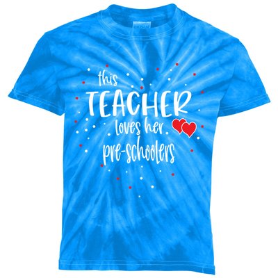 Preschool Teacher Gift Loves Her Preschooler Valentines Day Meaningful Gift Kids Tie-Dye T-Shirt