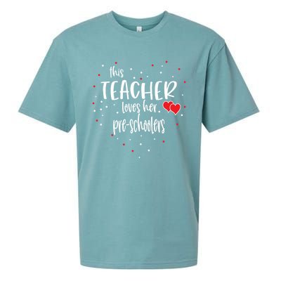 Preschool Teacher Gift Loves Her Preschooler Valentines Day Meaningful Gift Sueded Cloud Jersey T-Shirt