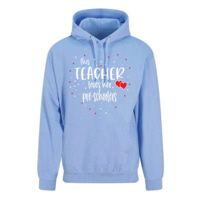 Preschool Teacher Gift Loves Her Preschooler Valentines Day Meaningful Gift Unisex Surf Hoodie