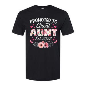 Promoted To Great Aunt Funny Pregnancy Mother's Day Softstyle CVC T-Shirt