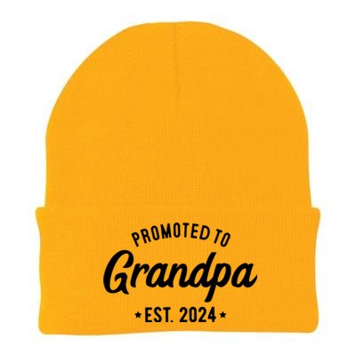 Promoted To Grandpa 2024 Soon To Be Grandfather New Grandpa Knit Cap Winter Beanie