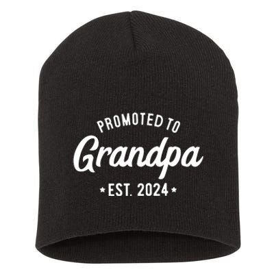 Promoted To Grandpa 2024 Soon To Be Grandfather New Grandpa Short Acrylic Beanie