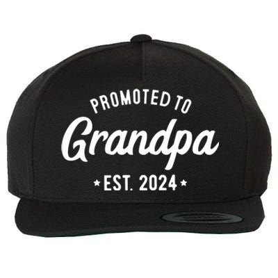 Promoted To Grandpa 2024 Soon To Be Grandfather New Grandpa Wool Snapback Cap