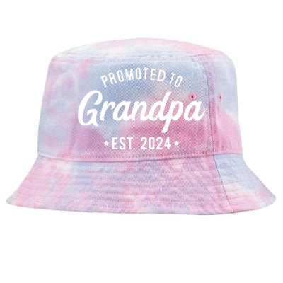 Promoted To Grandpa 2024 Soon To Be Grandfather New Grandpa Tie-Dyed Bucket Hat