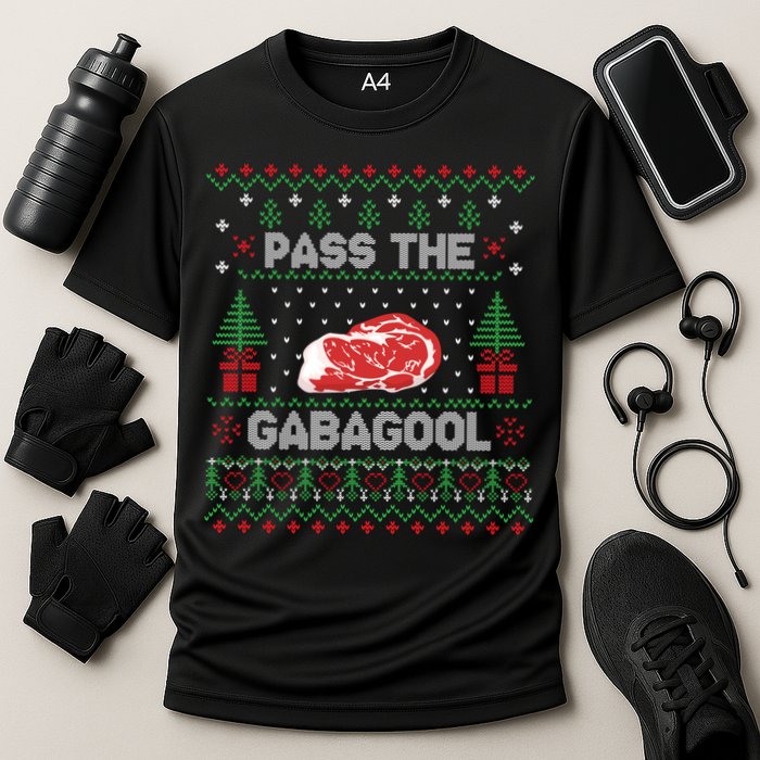 Pass The Gabagool Tacky Ugly Christmas Sweater For Women Cooling Performance Crew T-Shirt