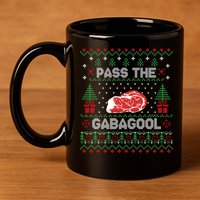Pass The Gabagool Tacky Ugly Christmas Sweater For Women 11oz C Handle Ceramic Mug