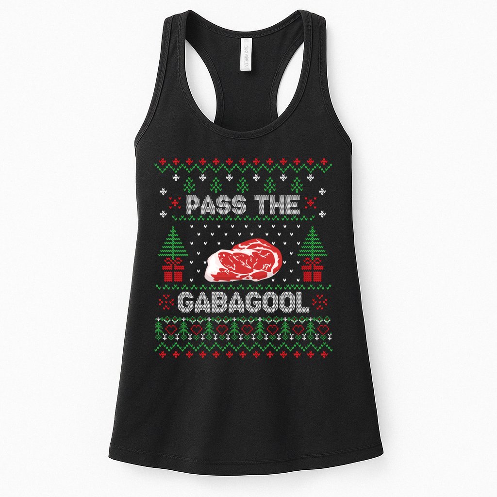 Pass The Gabagool Tacky Ugly Christmas Sweater For Women Womens Tank Top