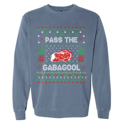 Pass The Gabagool Tacky Ugly Christmas Sweater For Women Garment-Dyed Sweatshirt
