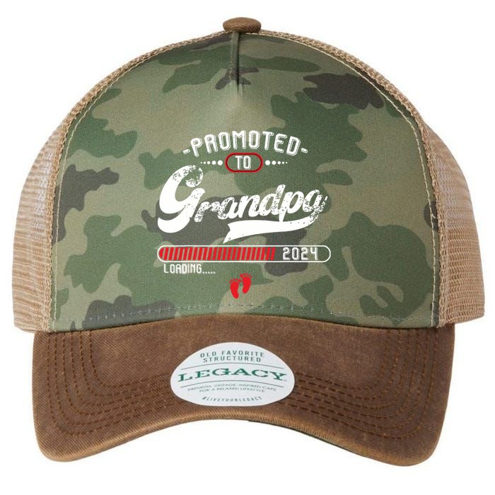 Promoted To Grandpa Est 2024 Loading Pregnancy Announcement Legacy Tie Dye Trucker Hat
