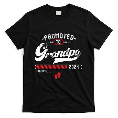 Promoted To Grandpa Est 2024 Loading Pregnancy Announcement T-Shirt