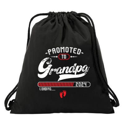 Promoted To Grandpa Est 2024 Loading Pregnancy Announcement Drawstring Bag