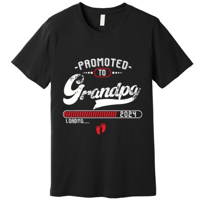 Promoted To Grandpa Est 2024 Loading Pregnancy Announcement Premium T-Shirt