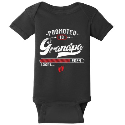 Promoted To Grandpa Est 2024 Loading Pregnancy Announcement Baby Bodysuit