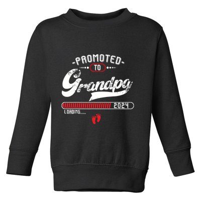 Promoted To Grandpa Est 2024 Loading Pregnancy Announcement Toddler Sweatshirt