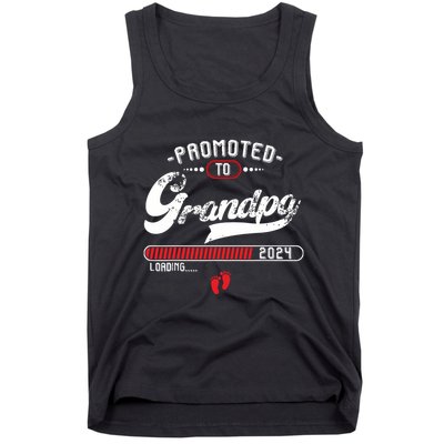 Promoted To Grandpa Est 2024 Loading Pregnancy Announcement Tank Top