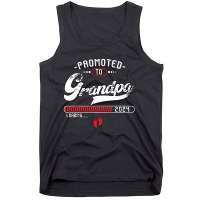 Promoted To Grandpa Est 2024 Loading Pregnancy Announcement Tank Top