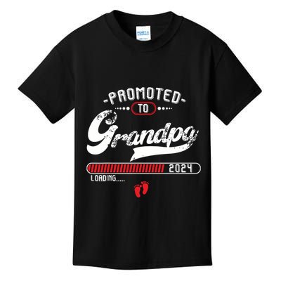 Promoted To Grandpa Est 2024 Loading Pregnancy Announcement Kids T-Shirt