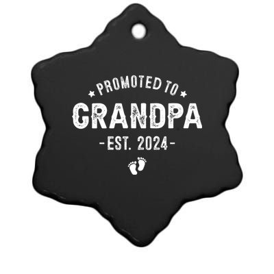 Promoted To Grandpa 2024 Soon To Be First Time Grandfather Ceramic Star Ornament