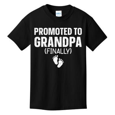 Promoted To Grandpa Art For Grandfather To Be Grandpa Kids T-Shirt