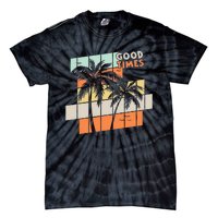 Palm Trees Good Times Retro Palm Trees Beach Summer Tie-Dye T-Shirt