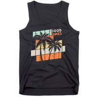 Palm Trees Good Times Retro Palm Trees Beach Summer Tank Top