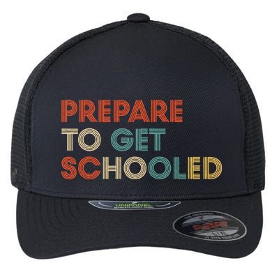 Prepare to Get Schooled Funny Back to School Teacher Flexfit Unipanel Trucker Cap