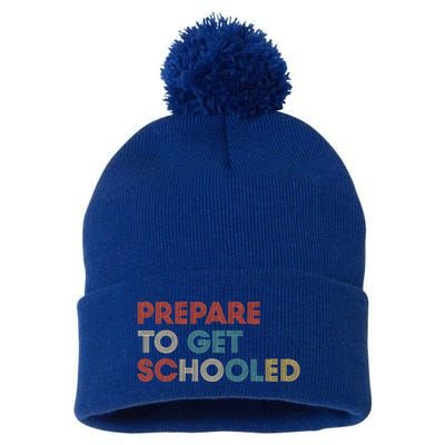 Prepare to Get Schooled Funny Back to School Teacher Pom Pom 12in Knit Beanie