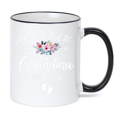 Promoted To Grandma 2024 First Time New Grandma Pregnancy 11oz Black Color Changing Mug