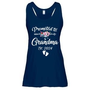 Promoted To Grandma 2024 First Time New Grandma Pregnancy Ladies Essential Flowy Tank