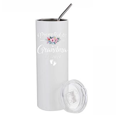 Promoted To Grandma 2024 First Time New Grandma Pregnancy Stainless Steel Tumbler