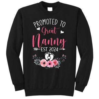 Promoted To Great Nanny Est 2024 Mothers Day Tall Sweatshirt