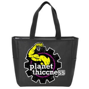 Planet Thiccness Gym Thickness Funny Joke Workout Lover Zip Tote Bag