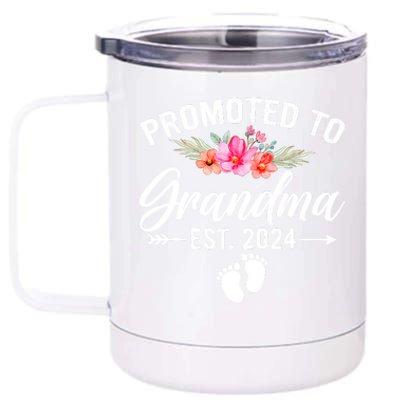 Promoted To Grandma 2024 First Time New Grandma Pregnancy 12 oz Stainless Steel Tumbler Cup