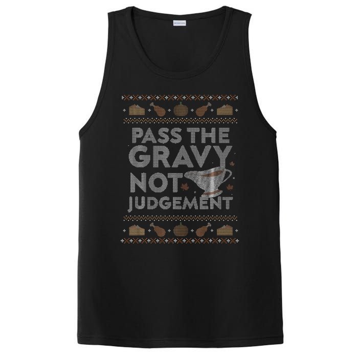 Pass The Gravy Not Judget Funny Ugly Thanksgiving PosiCharge Competitor Tank