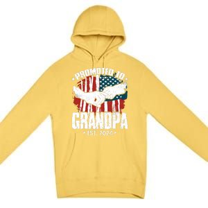 Promoted To Grandpa 2024 Patriotic Grandpa To Be Fathers Day Premium Pullover Hoodie