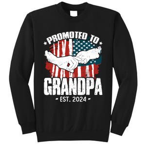 Promoted To Grandpa 2024 Patriotic Grandpa To Be Fathers Day Sweatshirt