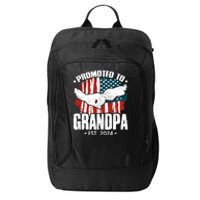 Promoted To Grandpa 2024 Patriotic Grandpa To Be Fathers Day City Backpack