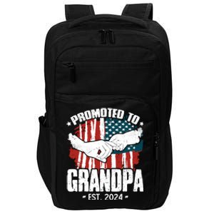 Promoted To Grandpa 2024 Patriotic Grandpa To Be Fathers Day Impact Tech Backpack