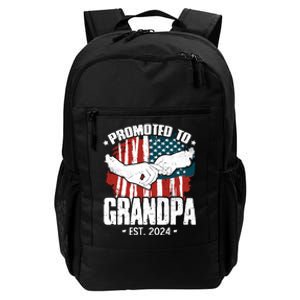 Promoted To Grandpa 2024 Patriotic Grandpa To Be Fathers Day Daily Commute Backpack