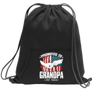 Promoted To Grandpa 2024 Patriotic Grandpa To Be Fathers Day Sweatshirt Cinch Pack Bag