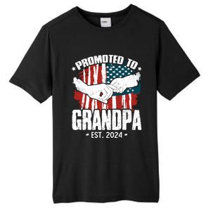 Promoted To Grandpa 2024 Patriotic Grandpa To Be Fathers Day Tall Fusion ChromaSoft Performance T-Shirt