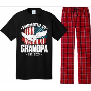 Promoted To Grandpa 2024 Patriotic Grandpa To Be Fathers Day Pajama Set