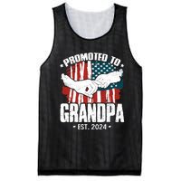 Promoted To Grandpa 2024 Patriotic Grandpa To Be Fathers Day Mesh Reversible Basketball Jersey Tank