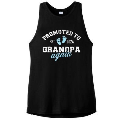 Promoted To Grandpa 2024 Again Ladies PosiCharge Tri-Blend Wicking Tank