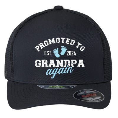 Promoted To Grandpa 2024 Again Flexfit Unipanel Trucker Cap