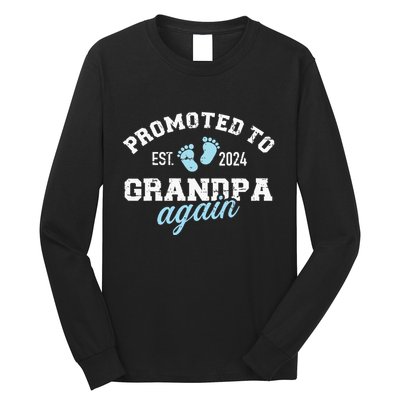 Promoted To Grandpa 2024 Again Long Sleeve Shirt