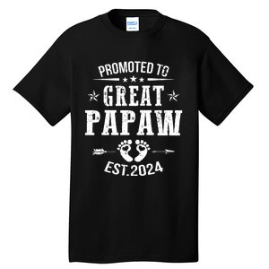 Promoted To Great Papaw Est 2024 Soon To Be Papaw Tall T-Shirt